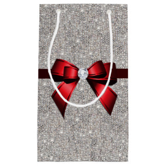 Stijlvol Glitzy Sequins Bow & Ribbon Klein Cadeauzakje