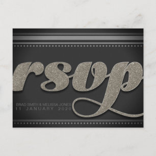 Stijlvol Gold Cafe Textured RSVP Briefkaart