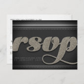 Stijlvol Gold Cafe Textured RSVP Briefkaart (Voorkant / Achterkant)