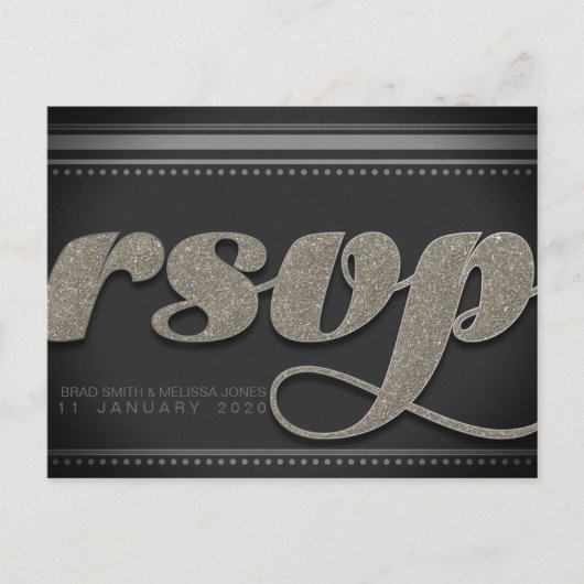 Stijlvol Gold Cafe Textured RSVP Briefkaart (Voorkant)