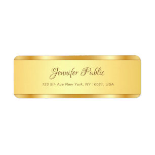 Stijlvol Gold Calligraded Name Text Script Modern Etiket