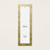 Stijlvol Gold Clothing Hanging Display Price Label Mini Visitekaartjes (Achterkant)
