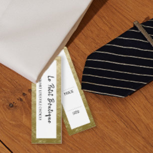 Stijlvol Gold Clothing Hanging Display Price Label Mini Visitekaartjes