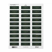 Stijlvol Gold & Forest groen retour adres label (Full Sheet)