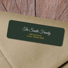 Stijlvol Gold & Forest groen retour adres label
