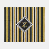 Stijlvol Gold Glitter Black White Stripes Monogram Fleece Deken (Voorkant (Horizontaal))