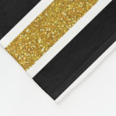 Stijlvol Gold Glitter Black White Stripes Monogram Fleece Deken (Hoek)