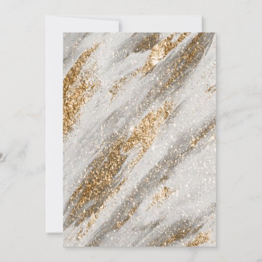 Stijlvol Gold Glitter Brush Stroke Afstuderen Kaart (Achterkant)
