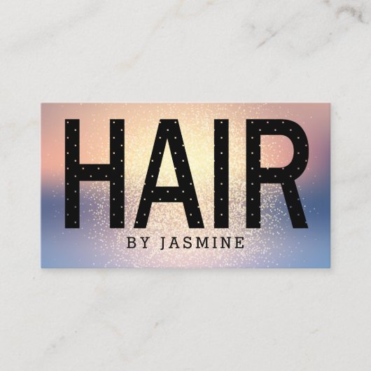 Stijlvol Gold Glitter Hair Visitekaartje (Voorkant)