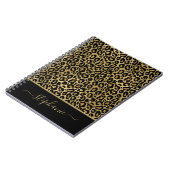 Stijlvol Gold Glitter Leopard Animal Print Monogra Notitieboek (Linkerzijde)