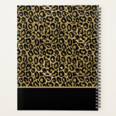Stijlvol Gold Glitter Leopard Animal Print Monogra Planner (Achterkant)
