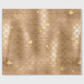 Stijlvol Gold Glitter Mermaid Fish Scaling Pattern Cadeaupapier (Vlak)