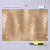 Stijlvol Gold Glitter Mermaid Fish Scaling Pattern Tissuepapier (Craft)