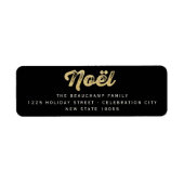 Stijlvol Gold Glitter Noel kerstretour-adres Etiket (Voorkant)