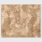 Stijlvol Gold Glitter Oerwoud Snake Skin Pattern Cadeaupapier (Vlak)