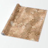 Stijlvol Gold Glitter Oerwoud Snake Skin Pattern Cadeaupapier (Uitgerold)