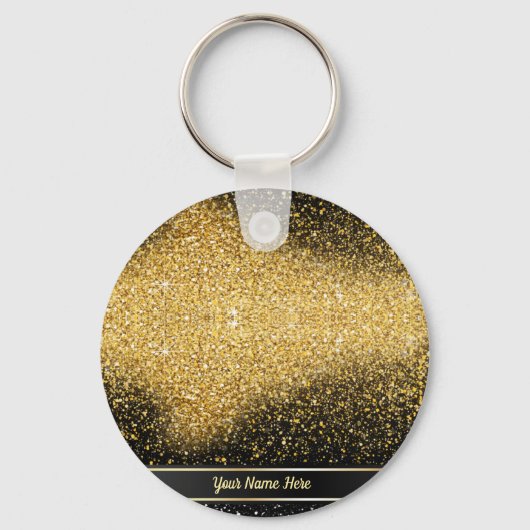 Stijlvol Gold Glitter, persoonlijk toetsenbord Sleutelhanger (Voorkant)