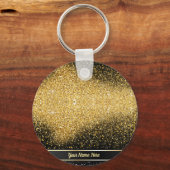Stijlvol Gold Glitter, persoonlijk toetsenbord Sleutelhanger (Voorkant)