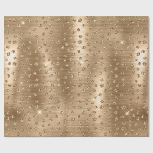 Stijlvol Gold Glitter Wild Cheetah Spots Pattern Cadeaupapier (Vlak)