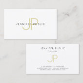 Stijlvol Gold Monogram Design Trendy Modern Plain Visitekaartje (Voorkant / Achterkant)