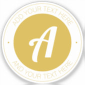 Stijlvol Gold Monogram of voeg Logo toe | Transpar Sticker (Voorkant)