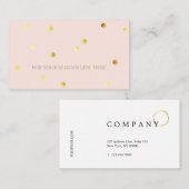 Stijlvol Gold Polka Dot Pattern Roze Visitekaartje (Voorkant / Achterkant)