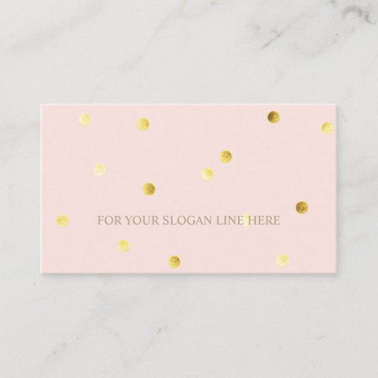 Stijlvol Gold Polka Dot Pattern Roze Visitekaartje (Voorkant)