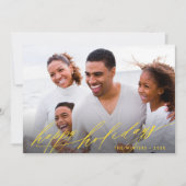 Stijlvol Gold Script-kerstfotolandschap Feestdagenkaart (Voorkant)