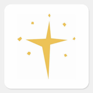 Stijlvol Gold Star Cross Vierkante Sticker