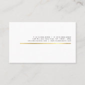 Stijlvol Gold Stripe Design Professional Chic Plai Visitekaartje (Achterkant)