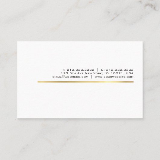 Stijlvol Gold Stripe Design Professional Chic Plai Visitekaartje (Achterkant)