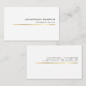 Stijlvol Gold Stripe Design Professional Chic Plai Visitekaartje (Voorkant / Achterkant)