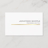 Stijlvol Gold Stripe Design Professional Chic Plai Visitekaartje (Voorkant)