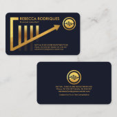 Stijlvol Gold Upwards Trend Share Financial Visitekaartje (Voorkant / Achterkant)