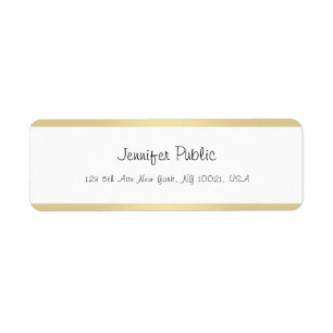 Stijlvol Gold White Handgeschreven Modern minimali Etiket