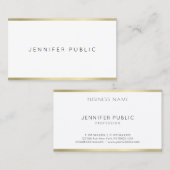 Stijlvol Gold White - Minimaal design Professional Visitekaartje (Voorkant / Achterkant)