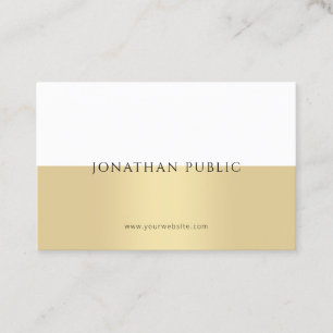 Stijlvol Gold White Modern Minimalist Professional Visitekaartje
