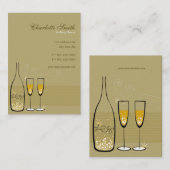 Stijlvol Golden Champagne Bubble Classy Modern Chi Visitekaartje (Voorkant / Achterkant)