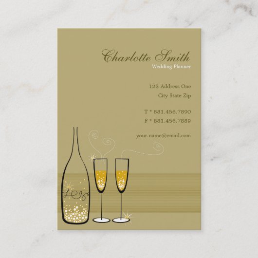 Stijlvol Golden Champagne Bubble Classy Modern Chi Visitekaartje (Voorkant)