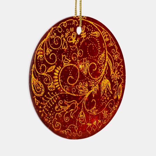 Stijlvol Golden-Red Ornament (Rechts)