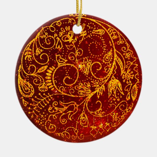 Stijlvol Golden-Red Ornament (Voorkant)