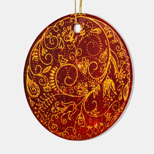 Stijlvol Golden-Red Ornament (Links)
