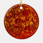 Stijlvol Golden-Red Ornament (Achterkant)