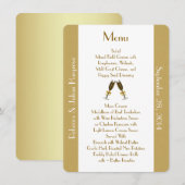 Stijlvol Golden Tan en White Custom Wedding Menu (Voorkant / Achterkant)