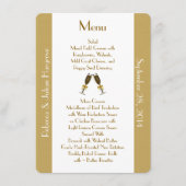 Stijlvol Golden Tan en White Custom Wedding Menu (Voorkant)