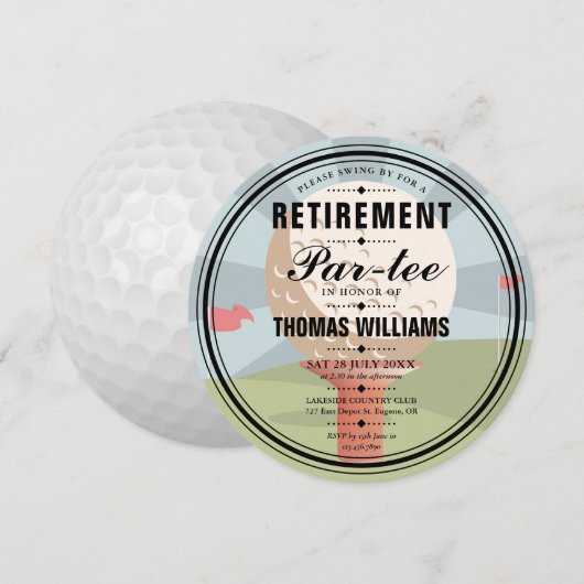 Stijlvol golfpensioenfeestje kaart (Voorkant / Achterkant)