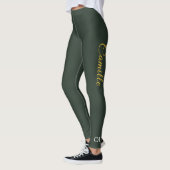 Stijlvol goud & bos groen monogram leggings (Links)