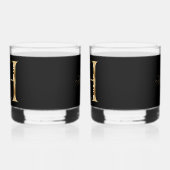 Stijlvol Goud Decoratief Initiaal H met Groen Whisky Glas (Links)