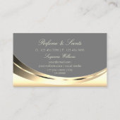 Stijlvol goud en grijs met luchtig Luxe Diamond Visitekaartje (Achterkant)