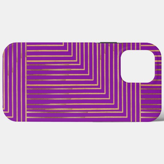 Stijlvol goud- en paarse strips Case-Mate iPhone case (Achterkant (horizontaal))